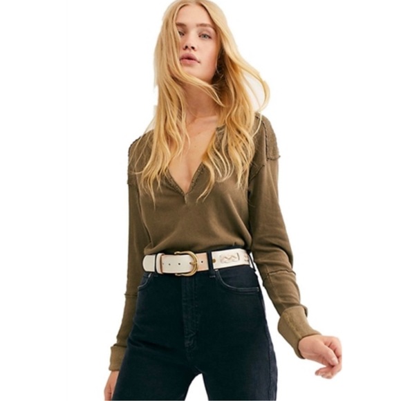 Free People Military Mix Henley - Picture 3 of 11